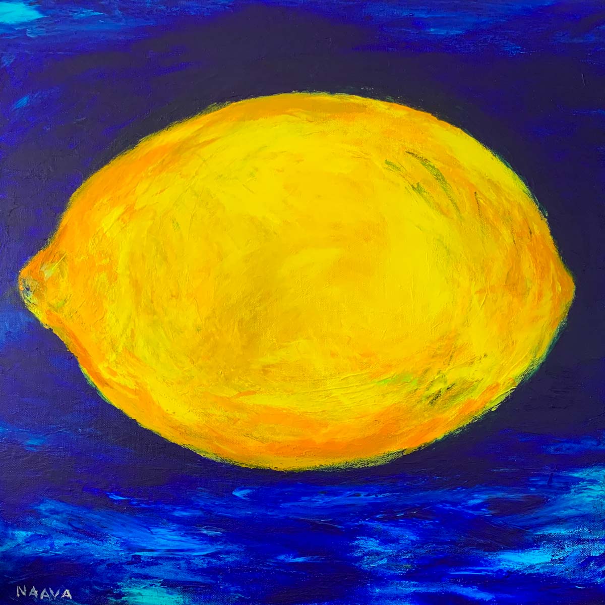 Painting of a lemon by Naava Koblenz