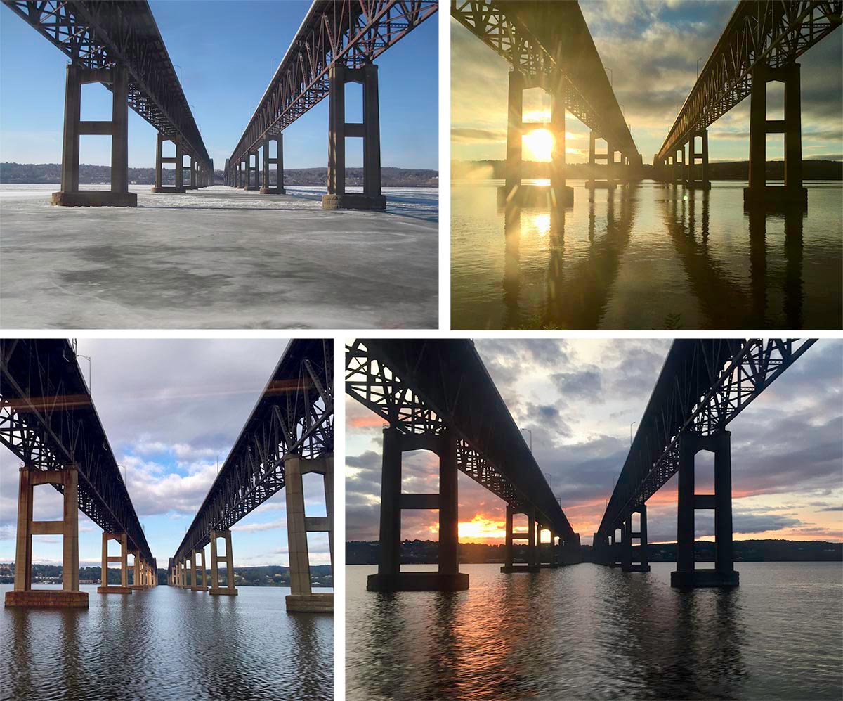 Four views of Beacon-Newburg bridge by Naava Koblenz